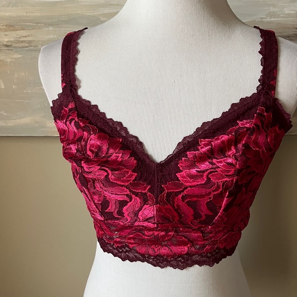 Cosabella burgundy and pink floral lace bralette - Picture 1 of 13